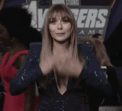 Elizabeth Olsen Flying Kiss GIF