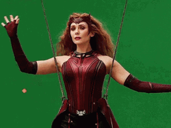 Elizabeth Olsen In Green Screen GIF