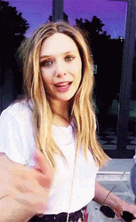 Elizabeth Olsen Waving Hi GIF
