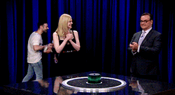 Elle Fanning Handshake Jimmy Fallon  GIF