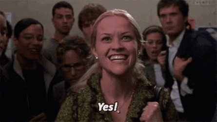 Elle Woods Screams Yes GIF