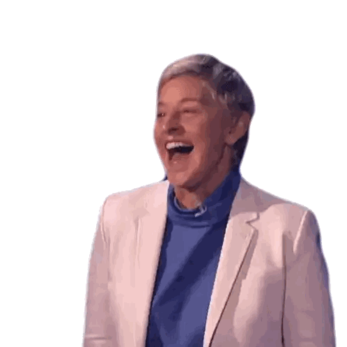 Ellen Degeneres Laughing In White Jacket Sticker