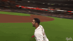 Elly De La Cruz Jumping His Friend GIF