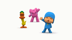 Elly Pocoyo Friends Waving Hi GIF
