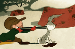 Elmer Fudd Hunting Bugs Bunny GIF