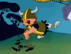 Elmer Fudd Poking Hole GIF