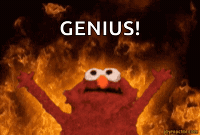 Elmo Before Fire Saying Genius GIF