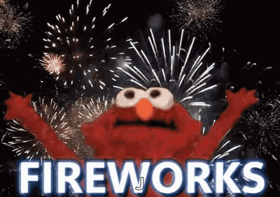 Elmo Celebrating Fourth Of July With Fireworks GIF
