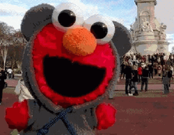 Elmo Dancing In London Tourist GIF