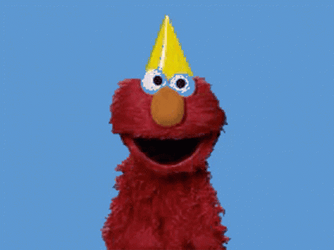 Elmo Dancing With Party Hat GIF