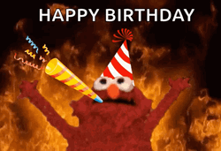 Elmo Fire Meme Happy Birthday GIF