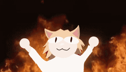 Elmo Fire White Happy Cat GIF