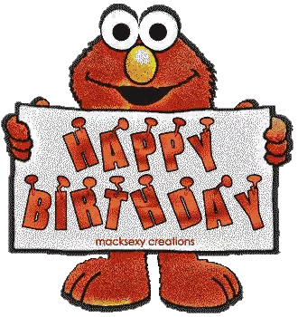 Elmo From Sesame Street Holding A Happy Birthday Sign Sticker