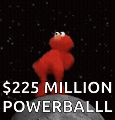 Elmo From Sesame Street Is Dancing On Top Of A Moon While Holding A Planet . GIF