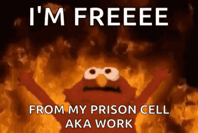 Elmo From Sesame Street Saying Im Free From Prison GIF