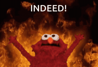 Elmo In Fire With Indeed GIF