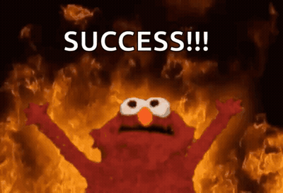 Elmo In Fire With Success GIF