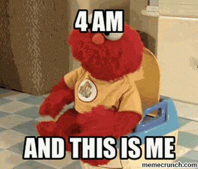 Elmo Is Sitting On A Potty And Says 4 Am And This Is Me GIF