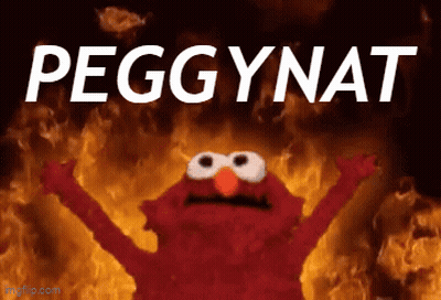 Elmo Is Standing In Front Of A Fire With The Words Peggynat Above Him GIF