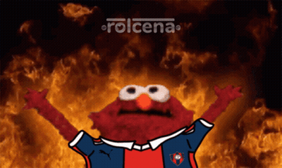 Elmo Is Wearing A Shirt With The Word Rolcena On It GIF