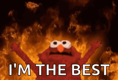 Elmo Saying I'm The Best In Front Of Fire GIF