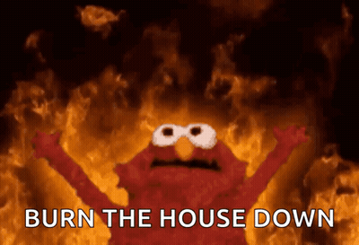 Elmo Says Burn House Down GIF