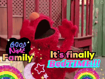 Elmo Says Good Night Family It 'S Finally Bedtime ! GIF