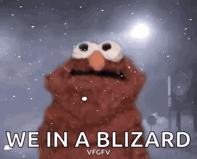 Elmo Says We In A Blizzard In The Snow GIF