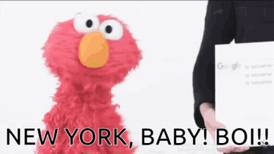 Elmo Sesame Street Next To Person Holding Google Page GIF