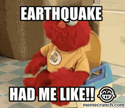 Elmo Sitting On Potty Earthquake Had Me Like GIF
