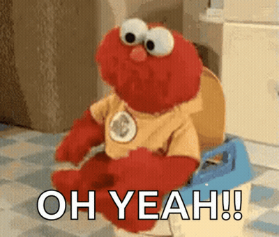 Elmo Sitting On Potty Saying Oh Yeah GIF