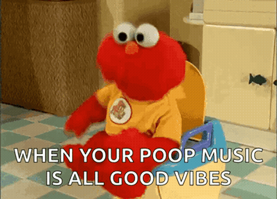 Elmo Sitting On Potty With Good Vibes Poop Music GIF
