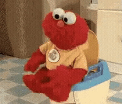 Elmo Sitting On Toilet GIF