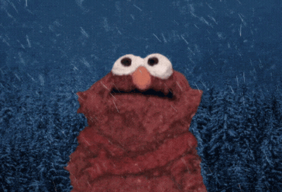 Elmo Standing In Rain Looking Up GIF