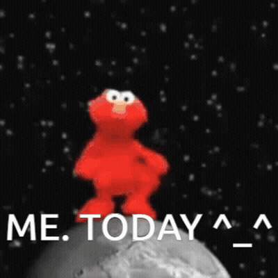 Elmo Standing On Rock Saying Me Today GIF