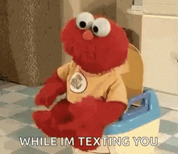 Elmo Toilet Pooping While Texting Meme GIF