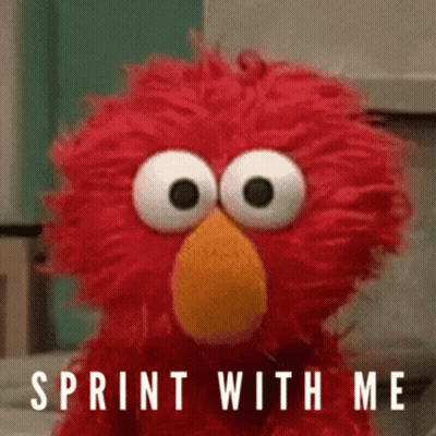 Elmo With Sprint With Me Sign GIF