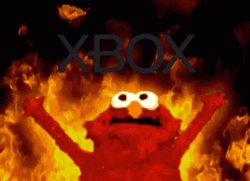 Elmo Xbox Fiery Background GIF