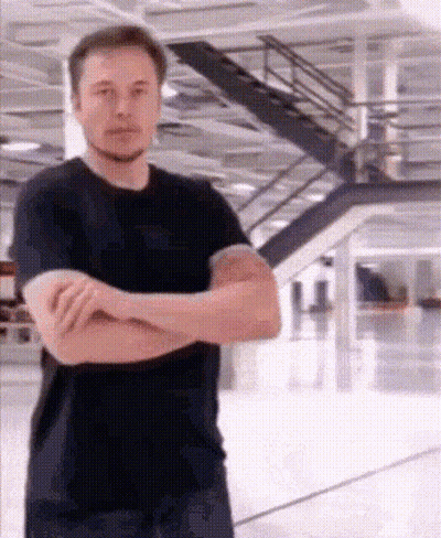 Elon Musk Arms Crossed Looking At Camera GIF
