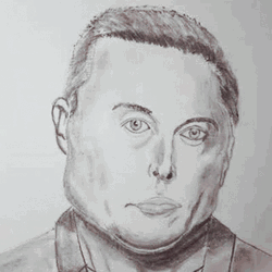 Elon Musk Changing Mood Moving Sketch GIF