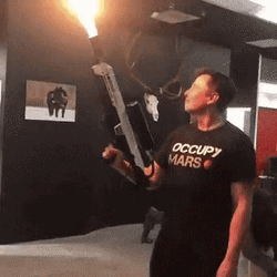 Elon Musk Firing Flame Thrower GIF
