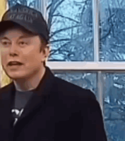 Elon Musk in Black Hat and Black Jacket