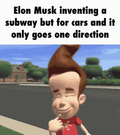 Elon Musk Inventing Subway For Cars With Jimmy Neutron GIF