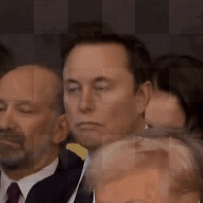 Elon Musk Sitting In Crowd With Eyes Closed GIF