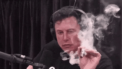 Elon Musk Smoking Marijuana Joint With Headphones And Microphone GIF