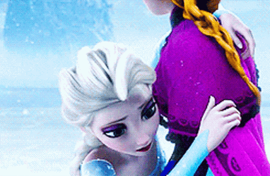 Elsa Calling Frozen Anna GIF