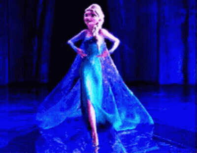 Elsa From Frozen Dancing In Blue Dress GIF