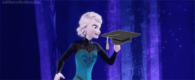 Elsa From Frozen Holding Graduation Cap GIF