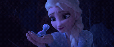 Elsa From Frozen Holding Lizard GIF