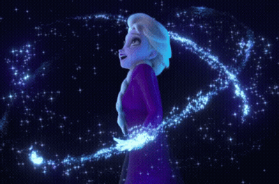 Elsa From Frozen Surrounded By Swirl Of Stars GIF